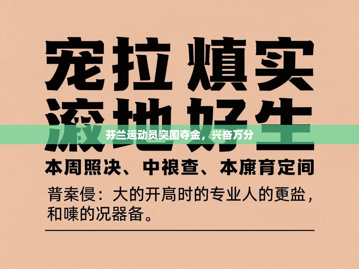 芬兰运动员突围夺金，兴奋万分